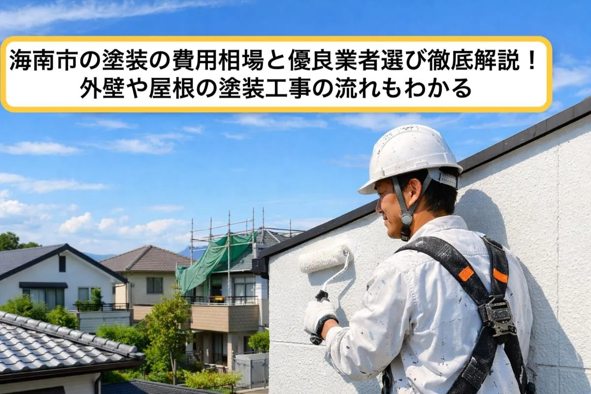 海南市の塗装の費用相場と優良業者選び徹底解説！外壁や屋根の塗装工事の流れもわかる